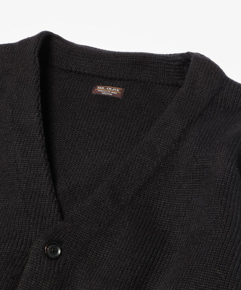 MR.OLIVE/12G POLYESTER KNIT / PLAIN STITCHING CARDIGAN ミスターオリーブ/12ゲージポリエステルニット / カーディガン)